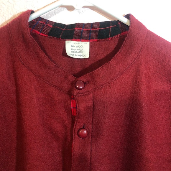 Burgundy Red Wool Poncho OSFM - Picture 4 of 8